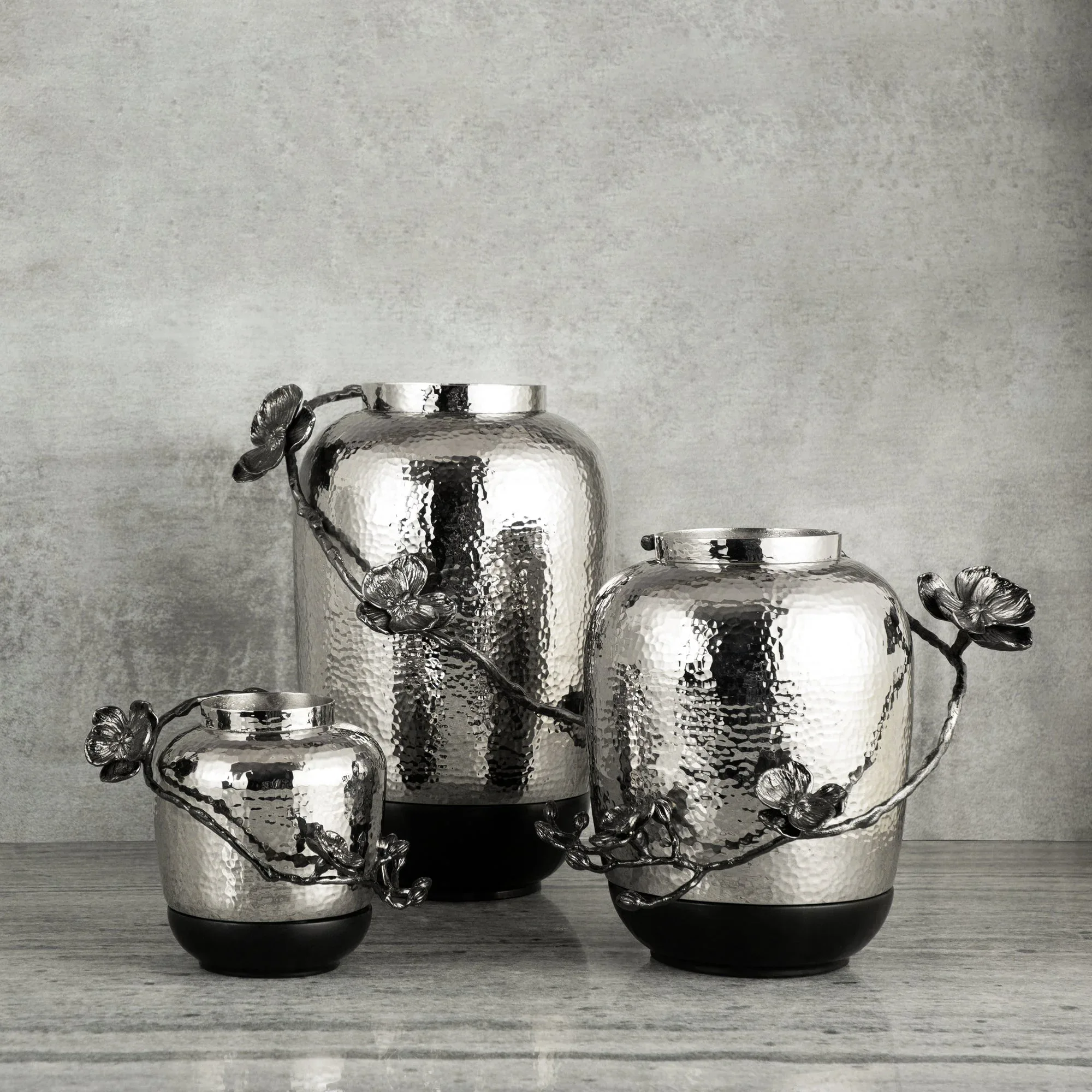 Black Orchid Marble Vase