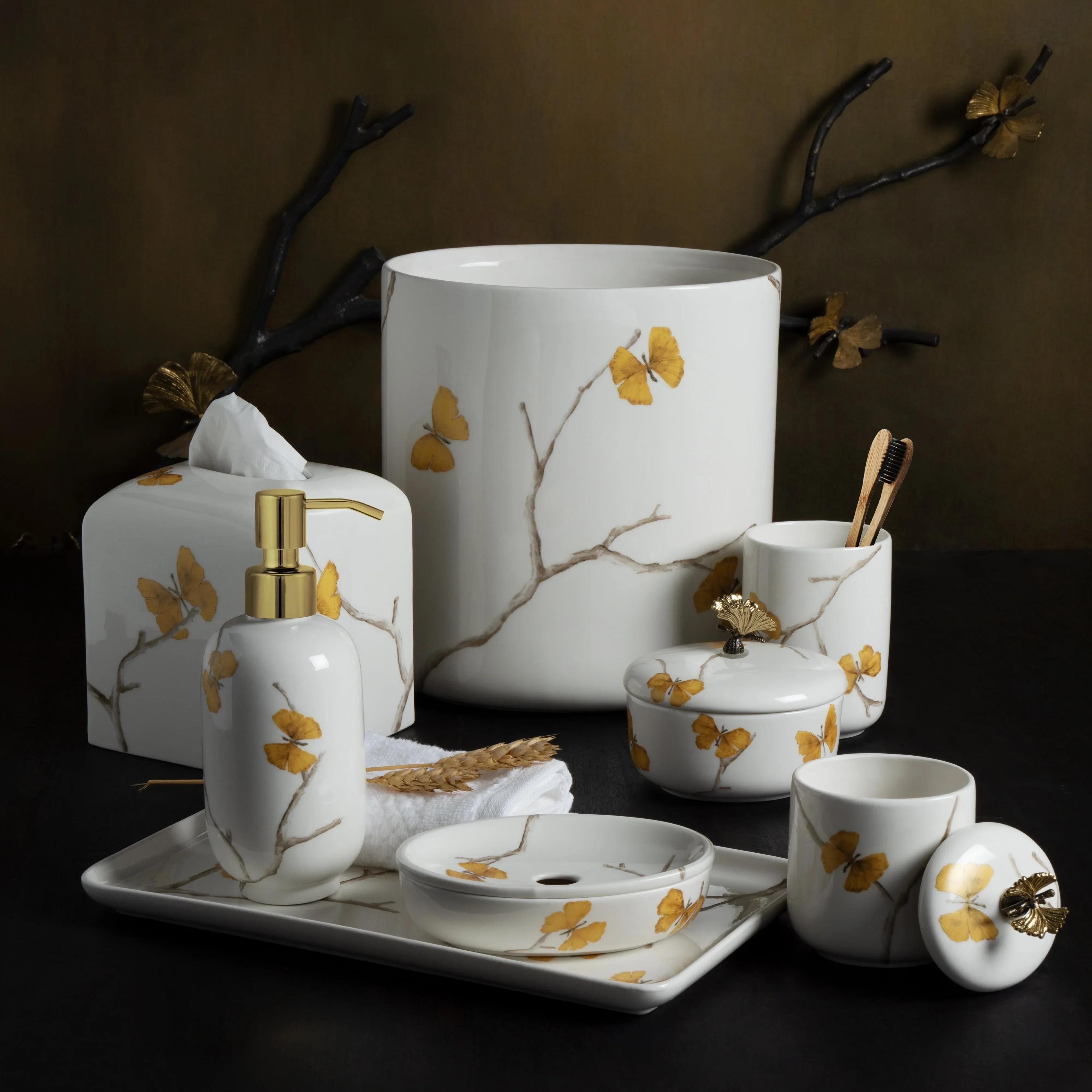 Butterfly Ginkgo Bath Collection - Porcelain
